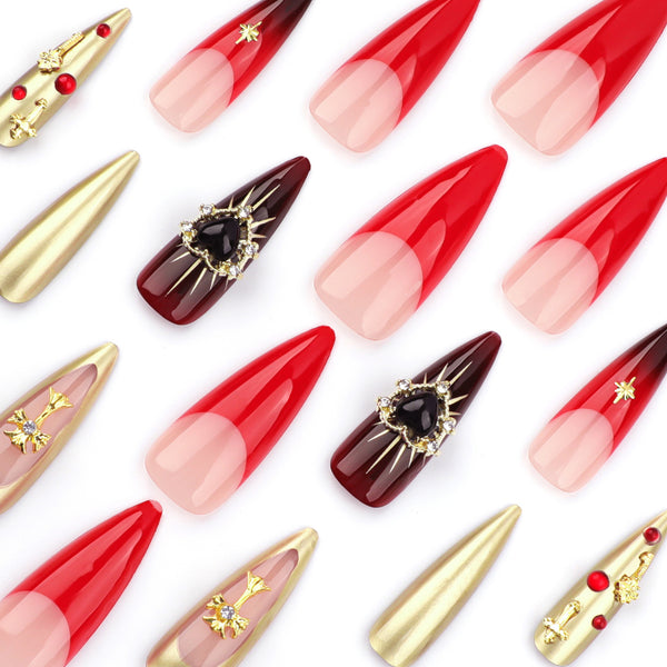 12 Sizes-24 Pcs Press On Nails JP3504