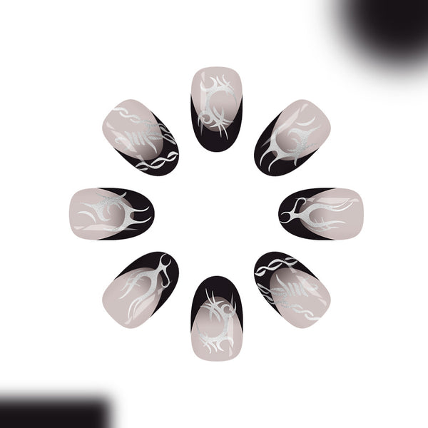 12 Sizes-24 Pcs Press On Nails C1366