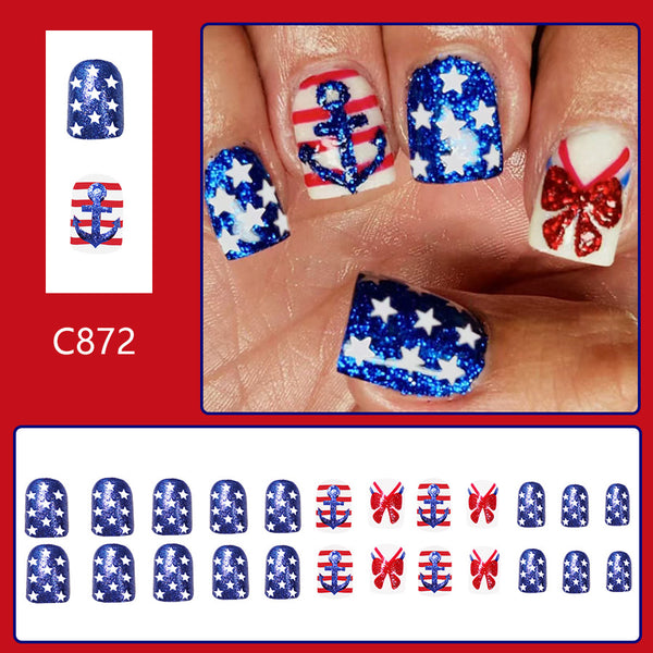 12 Sizes-24 Pcs Press On Nails C872