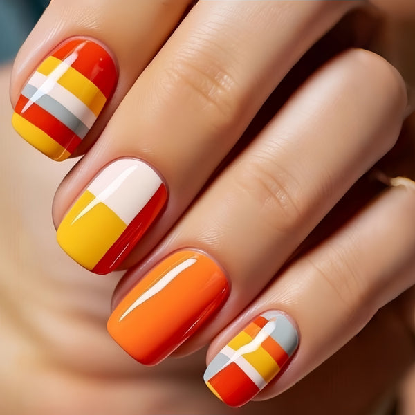 12 Sizes-24 Pcs Press On Nails Y1492