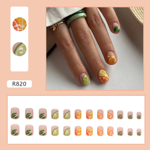 12 Sizes-24 Pcs Press On Nails R820