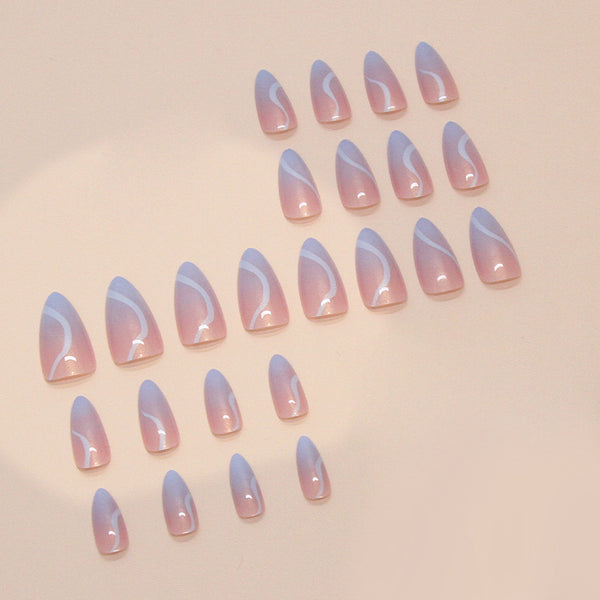 12 Sizes-24 Pcs Press On Nails W1640