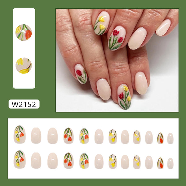12 Sizes-24 Pcs Press On Nails W2152
