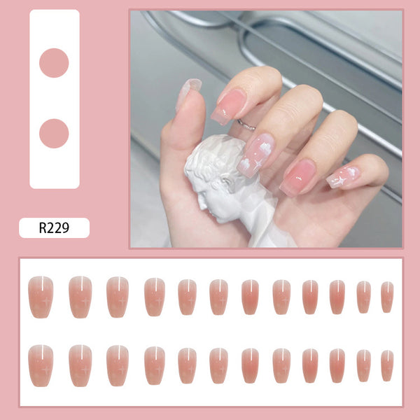 12 Sizes-24 Pcs Press On Nails R201