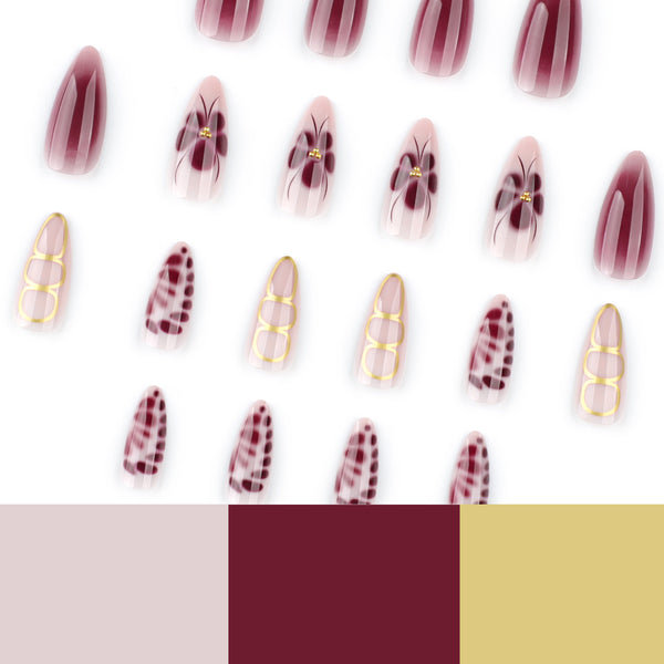 12 Sizes-24 Pcs Press On Nails JP3777