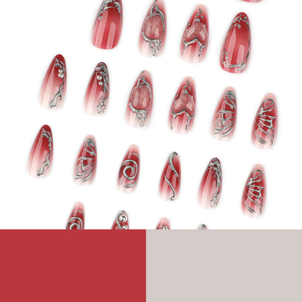 12 Sizes-24 Pcs Press On Nails JP4221