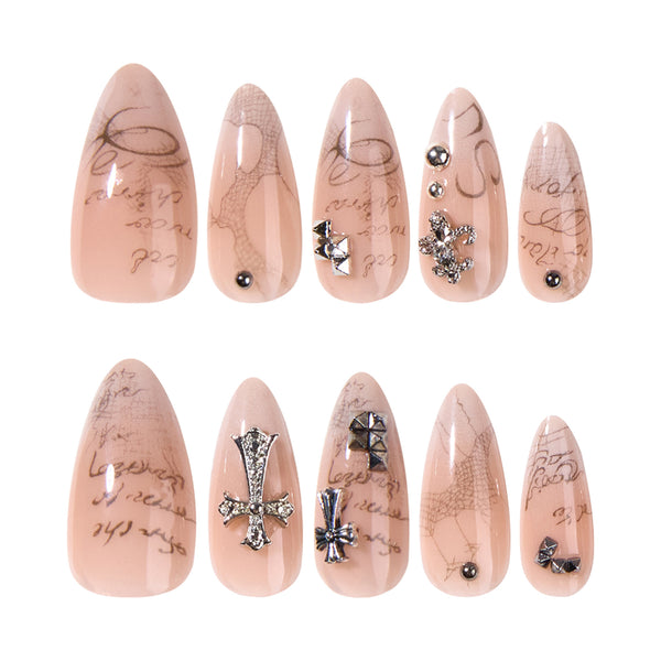 12 Sizes-24 Pcs Press On Nails JP4363