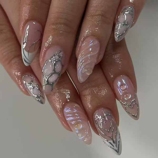12 Sizes-24 Pcs Press On Nails W1807