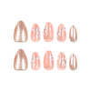 Almond French Medium Pink Press on Nails