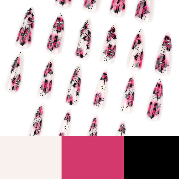 12 Sizes-24 Pcs Press On Nails JP4111