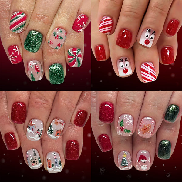 96 Pcs Press On Nails Xmas-2-96pcs
