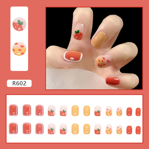 12 Sizes-24 Pcs Press On Nails R601