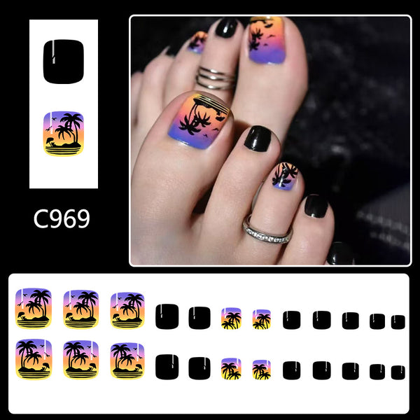 12 Sizes-24 Pcs Press On Nails C969