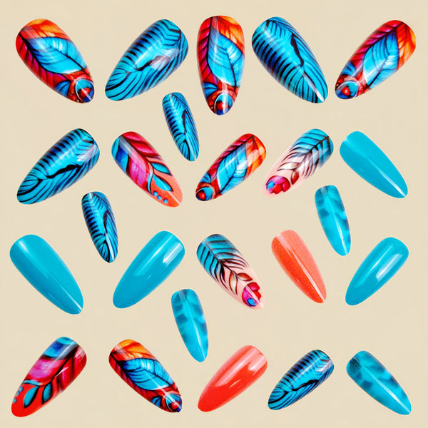 12 Sizes-24 Pcs Press On Nails Y1382