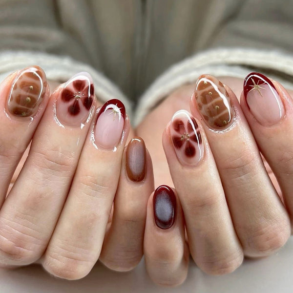 12 Sizes-24 Pcs Press On Nails JP4533