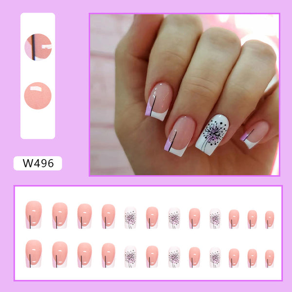12 Sizes-24 Pcs Press On Nails W496
