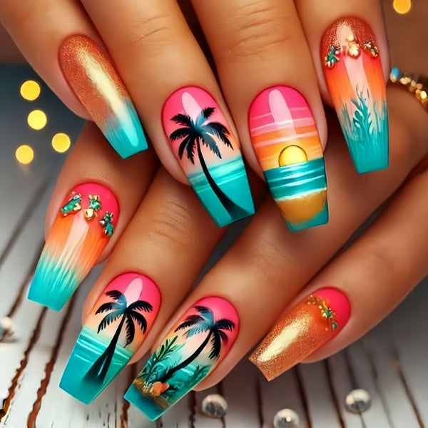 12 Sizes-24 Pcs Press On Nails Y920