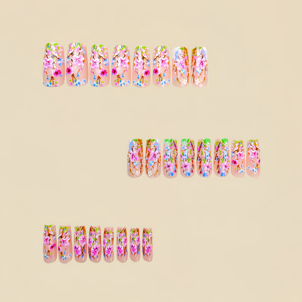 12 Sizes-24 Pcs Press On Nails Y615