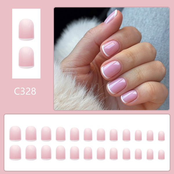 12 Sizes-24 Pcs Press On Nails C328