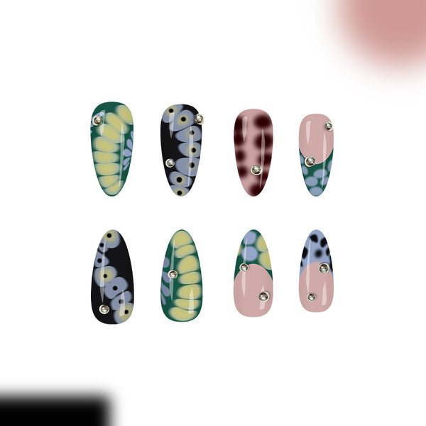 12 Sizes-24 Pcs Press On Nails C1447