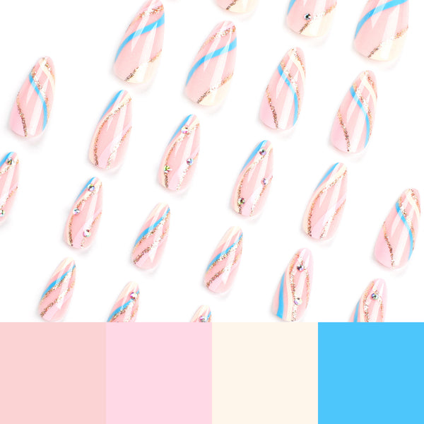 12 Sizes-24 Pcs Press On Nails JP2988