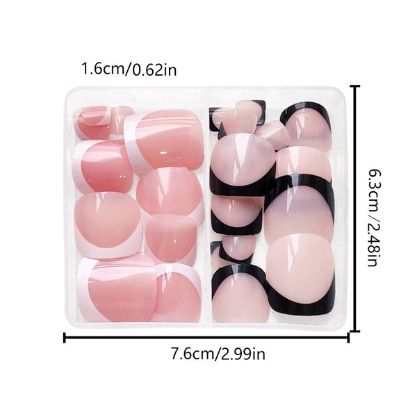 48 Pcs Press On Nails FrenchToe-2-48pcs