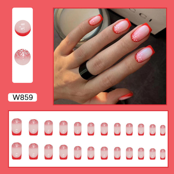 12 Sizes-24 Pcs Press On Nails W859