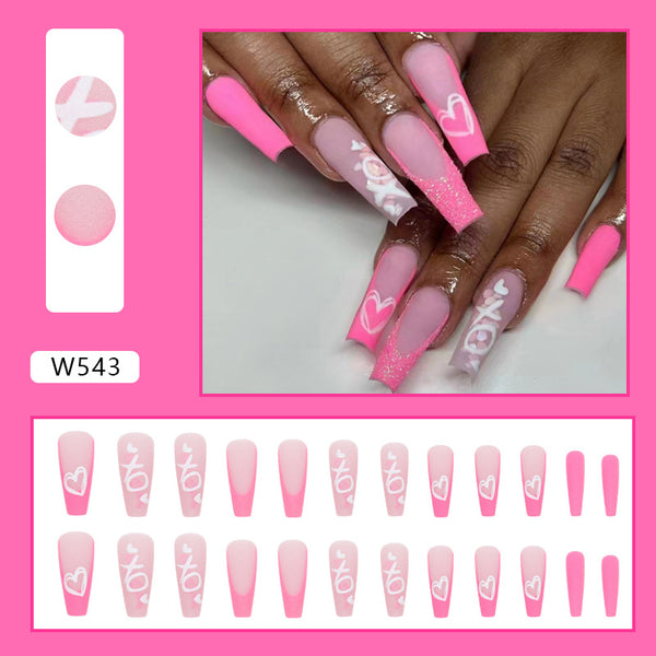 12 Sizes-24 Pcs Press On Nails W543