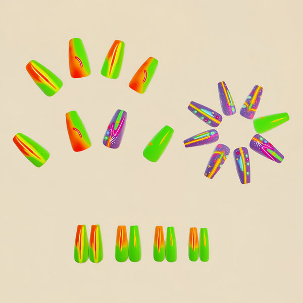12 Sizes-24 Pcs Press On Nails Y807