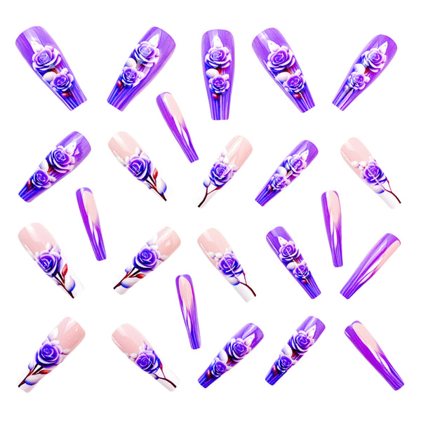 12 Sizes-24 Pcs Press On Nails Y696