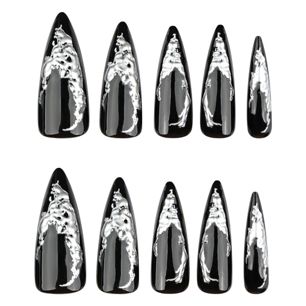 12 Sizes-24 Pcs Press On Nails JP3526