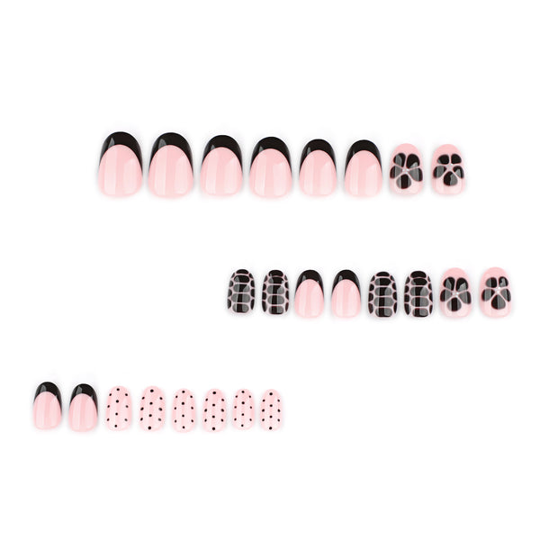 12 Sizes-24 Pcs Press On Nails JP4120