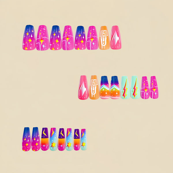 12 Sizes-24 Pcs Press On Nails Y694