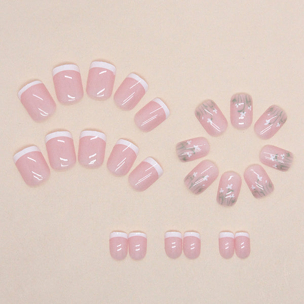 12 Sizes-24 Pcs Press On Nails W1096