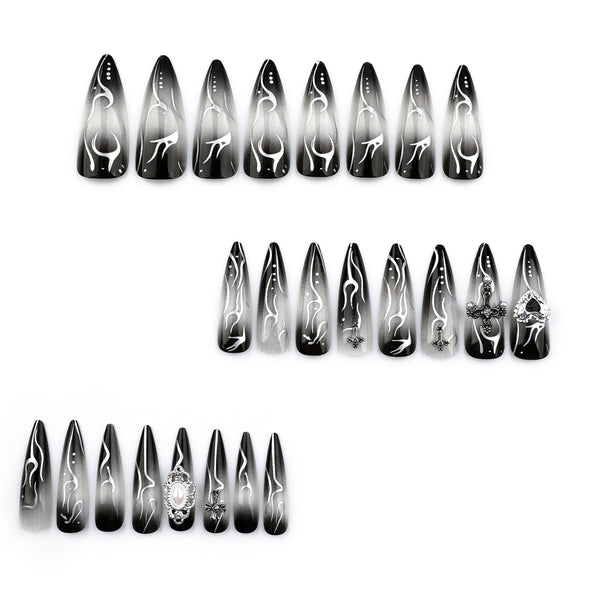 12 Sizes-24 Pcs Press On Nails JP3469