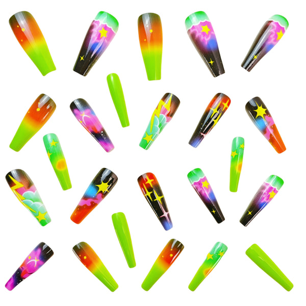 12 Sizes-24 Pcs Press On Nails Y612
