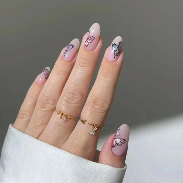 12 Sizes-24 Pcs Press On Nails W1539