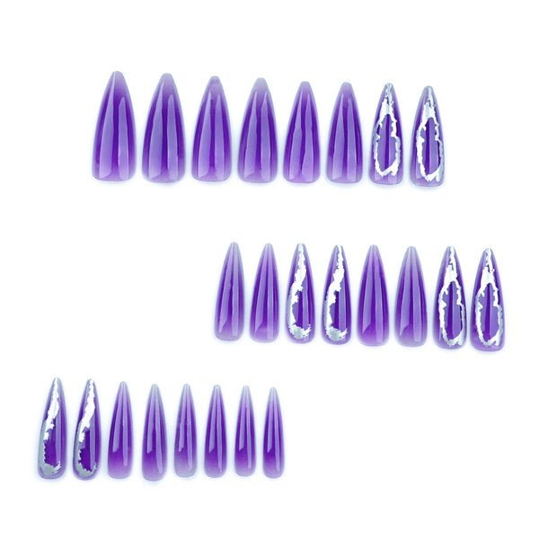 12 Sizes-24 Pcs Press On Nails DIY62