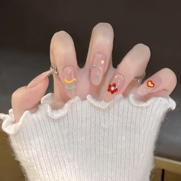 12 Sizes-24 Pcs Press On Nails R954