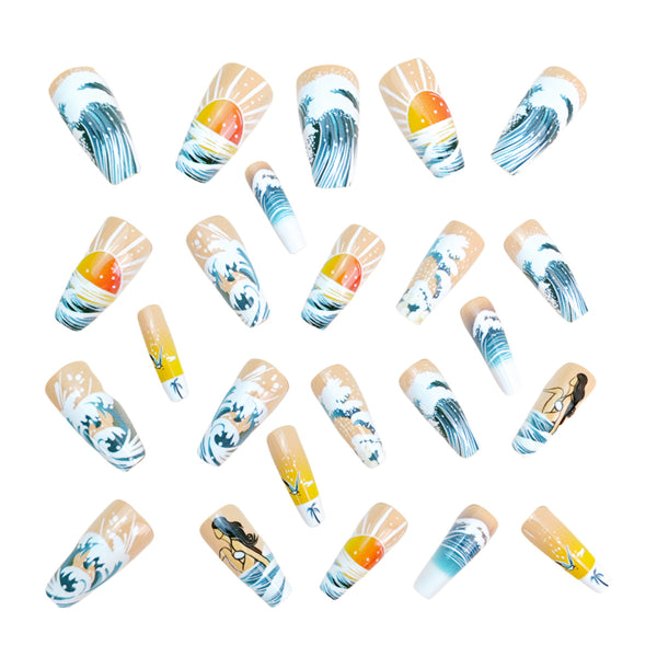 12 Sizes-24 Pcs Press On Nails Y914