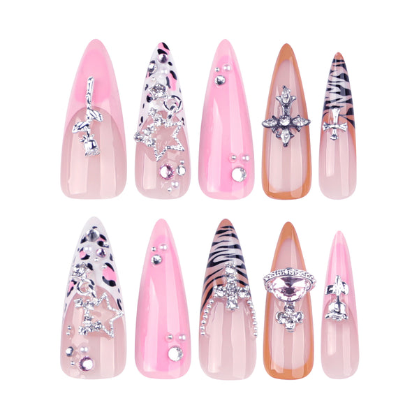 12 Sizes-24 Pcs Press On Nails JP3849