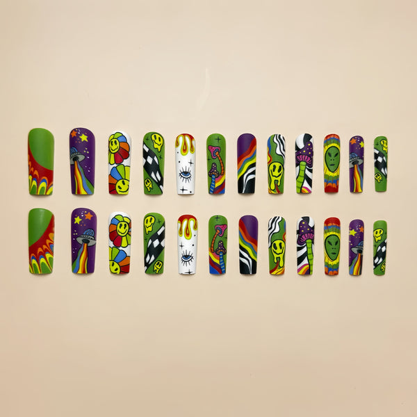 12 Sizes-24 Pcs Press On Nails Y207