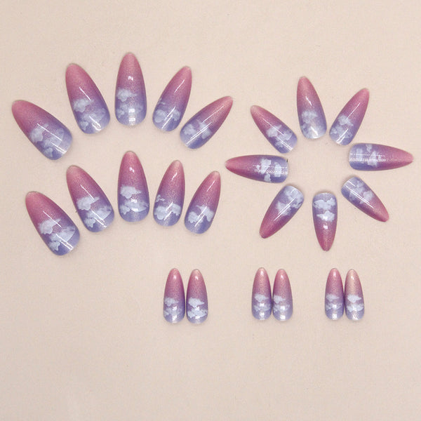 12 Sizes-24 Pcs Press On Nails W1389