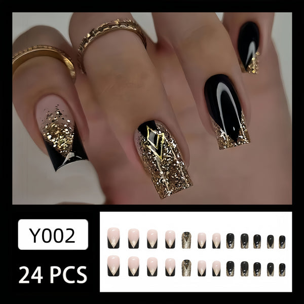 12 Sizes-24 Pcs Press On Nails Y002