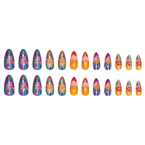 12 Sizes-24 Pcs Press On Nails W1753