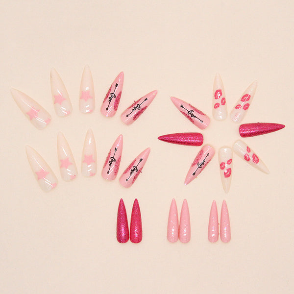 12 Sizes-24 Pcs Press On Nails W936