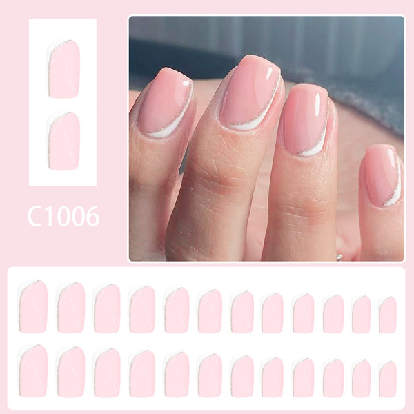12 Sizes-24 Pcs Press On Nails C1006