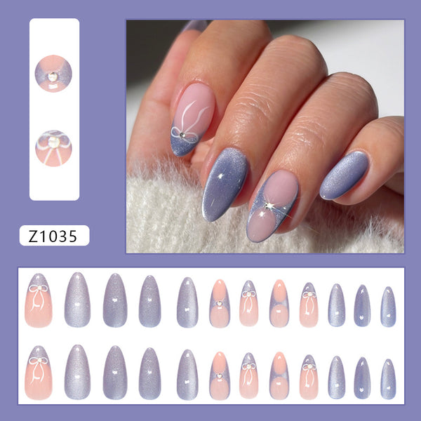 12 Sizes-24 Pcs Press On Nails Z1035