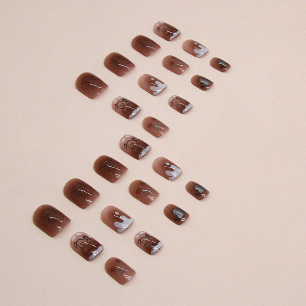 12 Sizes-24 Pcs Press On Nails R809