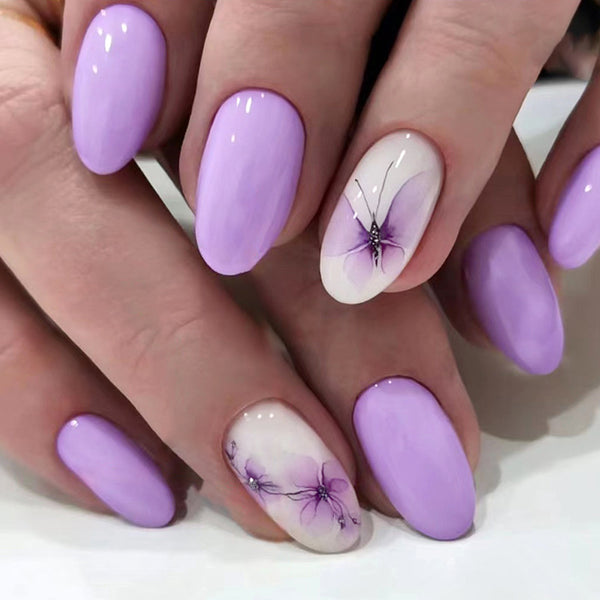 12 Sizes-24 Pcs Press On Nails W1172